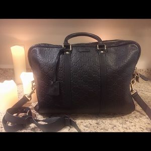 Gucci Monogram Leather Briefcase/Computer Bag